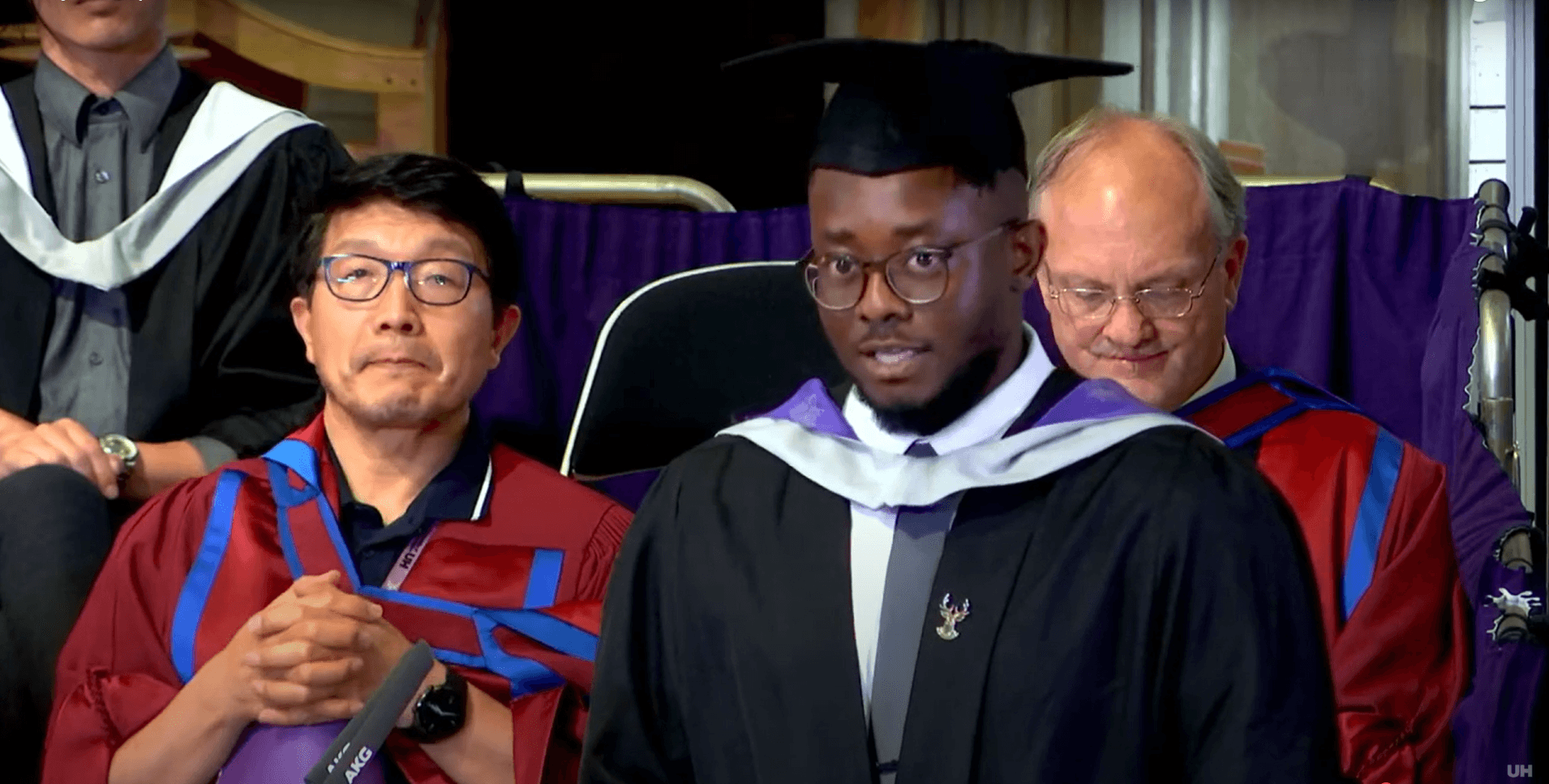 Fidelis delivering graduation speech